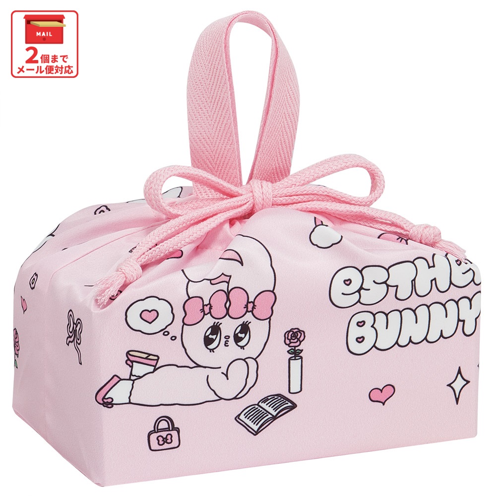 スケーター お弁当袋 幼稚園 キャラクター ランチ巾着 巾着袋 日本製 小学生 きんちゃく袋 skater KB7SN エスターバニー グッズ estherbunny うさぎ 韓国【子供 お弁当入れ お弁当箱入れ お弁当巾着袋 マチ付き】