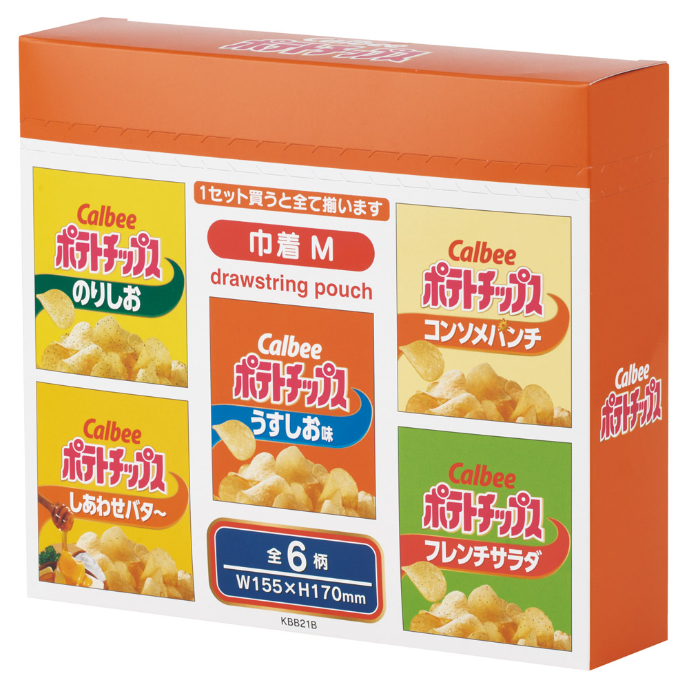 スケーター キャラクター ミステリーボックス巾着 M 全6種類 レアデザイン1種類 KBB21B skater ポテチ うすしお のりしお お菓子 パッケージ カルビー Calbee【ブラインド ランチ巾着 ランダム お楽しみ サプライズ】