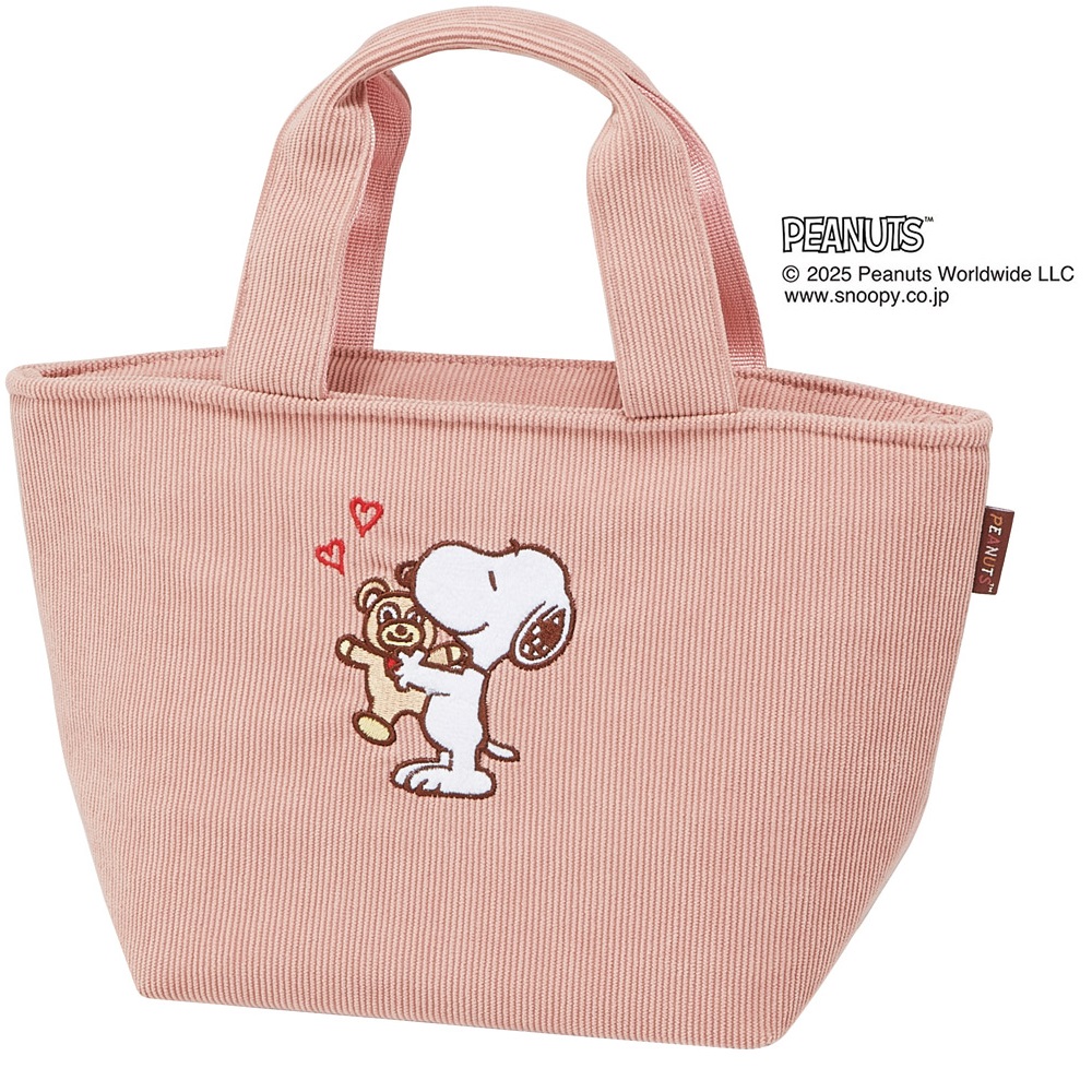 スケーター ランチバッグ コーデュロイ生地 保温 保冷 マチ 広い バッグ 弁当箱 キャラクター skater KCOB2 スヌーピー SNOOPY and BEAR ピーナッツ 女性