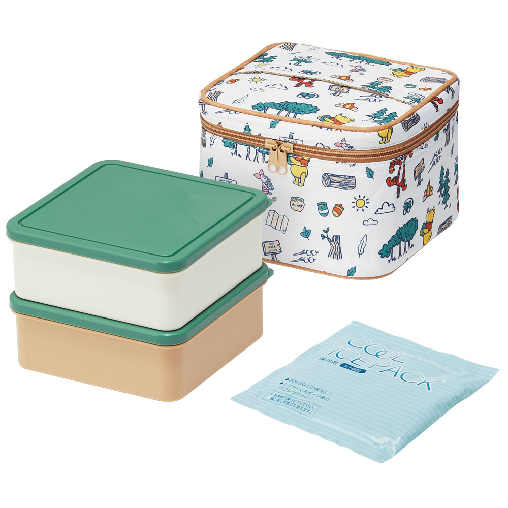 【送料無料】ピクニック ランチボックス ピクニックセット お弁当箱 ファミリーサイズ 保冷剤 バッグ スケーター KCPC2 くまのプーさん プーさん Pooh 女性 レディース【大容量 セット 行楽 弁当箱 アウトドア 保冷バッグ】