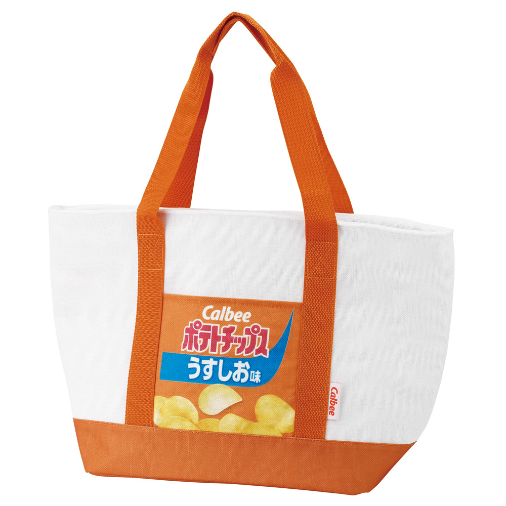 【送料無料】麻風 トート 保冷 ショッピングバッグ エコバッグ バッグ マチ広 ファスナー skater スケーター KCTSJ1 ポテチうすしお味 お菓子 パッケージ カルビー Calbee