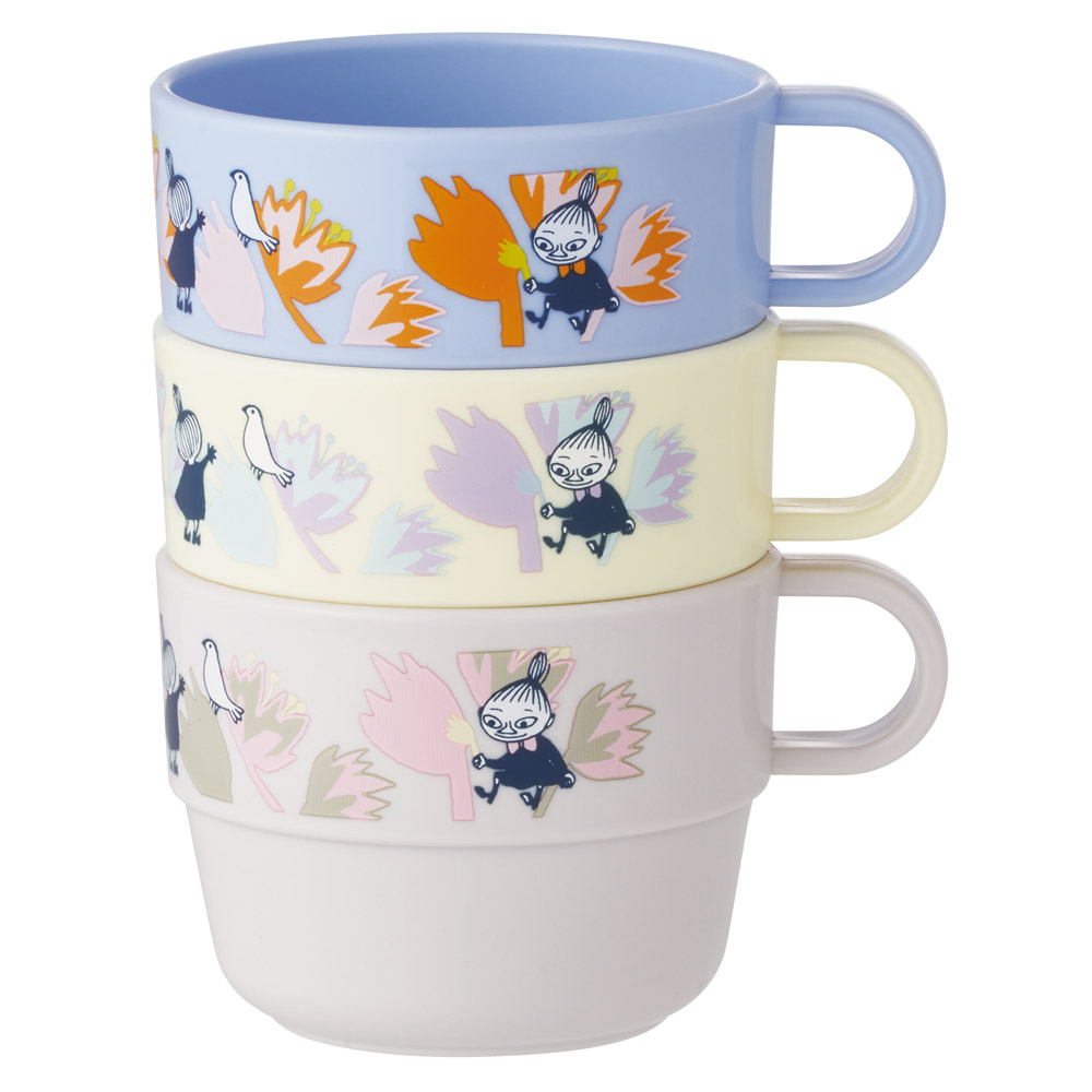 スケーター コップ 3個 セット スタッキング キャラクター 子供 キッズ プラスチック skater KS31 ムーミン Moomin リトルミイ フラワー【割れにくい うがい 幼児 食器 カップ かわいい 子ども】