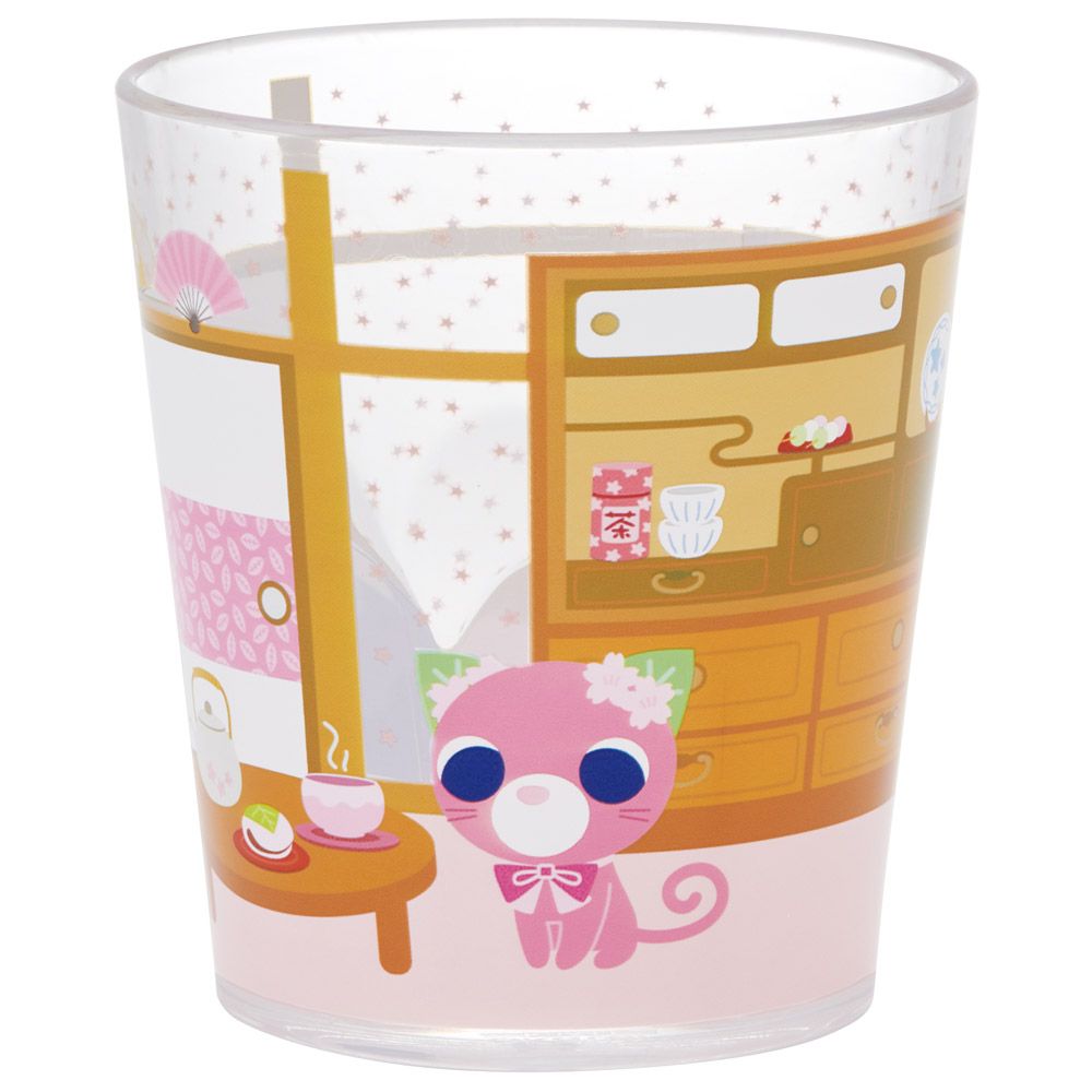 スケーター アクリル コップ 割れにくい 280ml プラスチック 子供 キッズ キャラクター skater KSA4J お茶犬 サクラ 部屋 さくら茶猫 グッズ【透明 クリア アクリルコップ 洗面所 タンブラー】