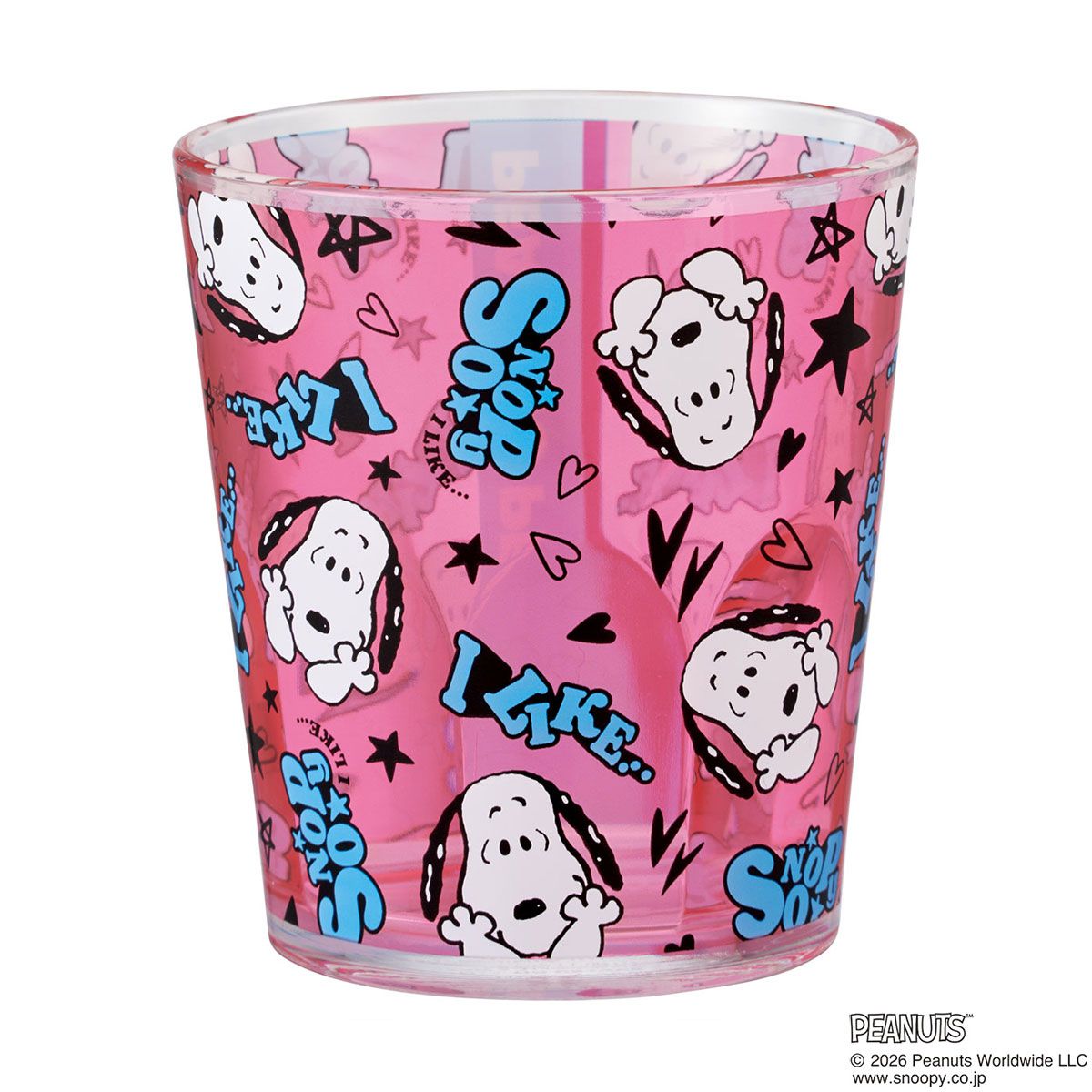 スケーター アクリル コップ 割れにくい 280ml プラスチック 子供 キッズ キャラクター skater KSA4J スヌーピー ピンク アイライク SNOOPY ピーナッツ【透明 クリア アクリルコップ 洗面所 タンブラー】