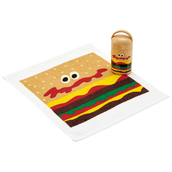 スケーター ケース付きおしぼり●BURGER CONX バーガー●//行楽 お出かけ ランチグッズ お手ふき 衛生 運動会 遠足 ハンバーガー//