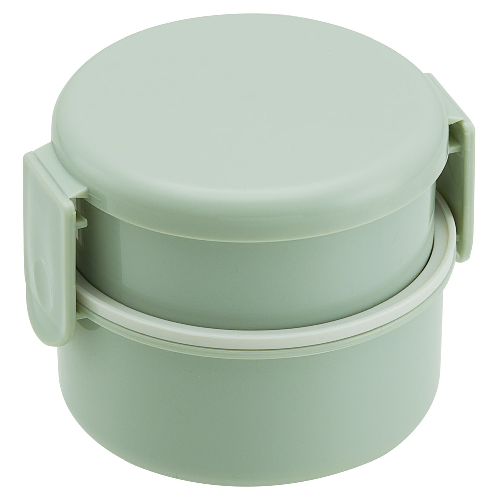 お弁当箱 2段 500ml レンジ対応 丸型 ランチボックス 弁当 バイオマス おしゃれ スケーター skater ONWR1B セピア カラー グリーン 緑 みどり