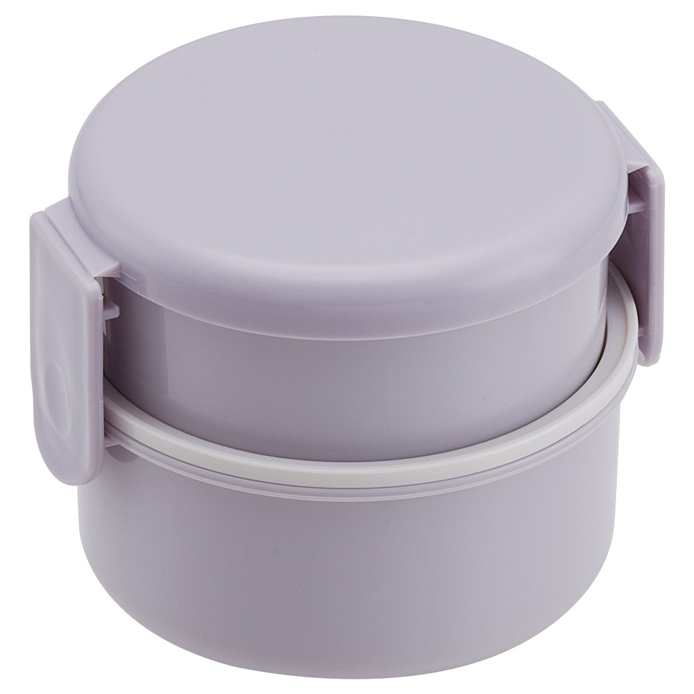 お弁当箱 2段 500ml レンジ対応 丸型 ランチボックス 弁当 バイオマス おしゃれ スケーター skater ONWR1B セピア カラー ラベンダー 紫