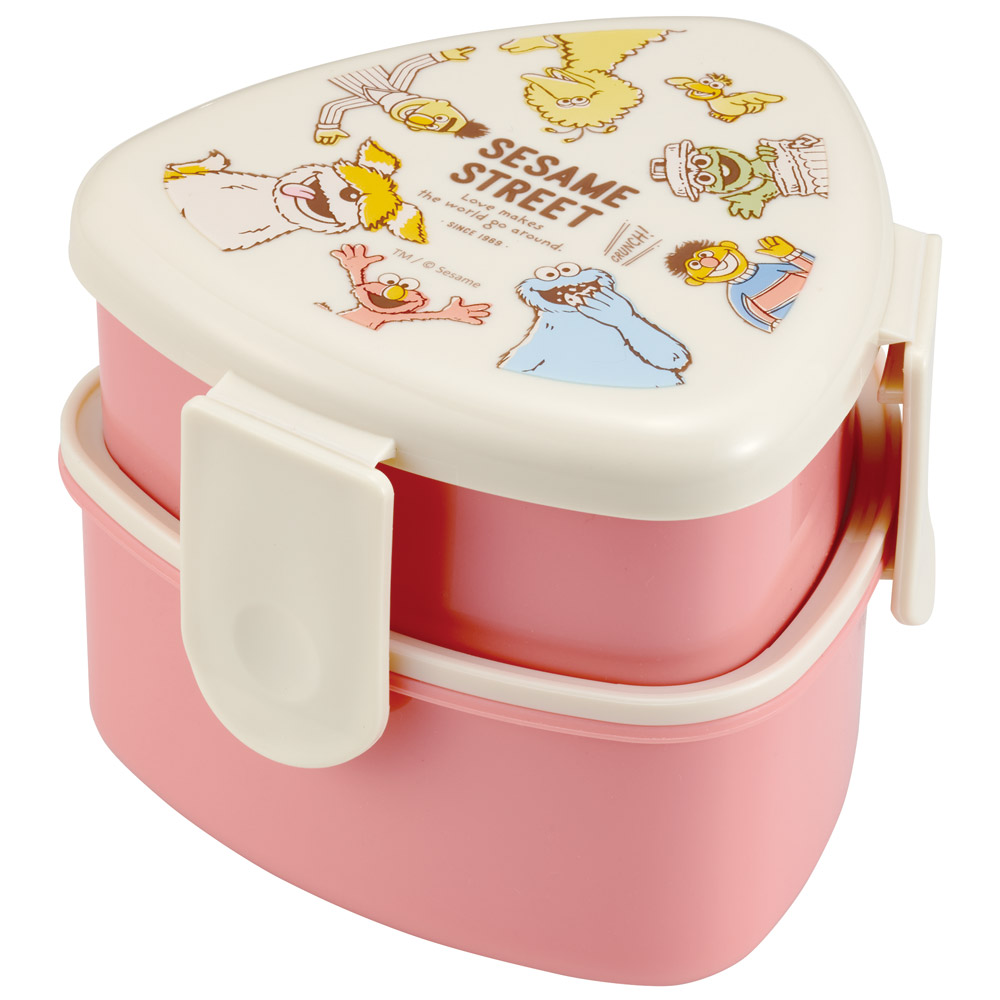 抗菌 三角 おにぎり お弁当箱 二段 500ml レンジ対応 かわいい 子供 スケーター skater ONWT1AG セサミストリート セサミ 男の子 女の子 女子