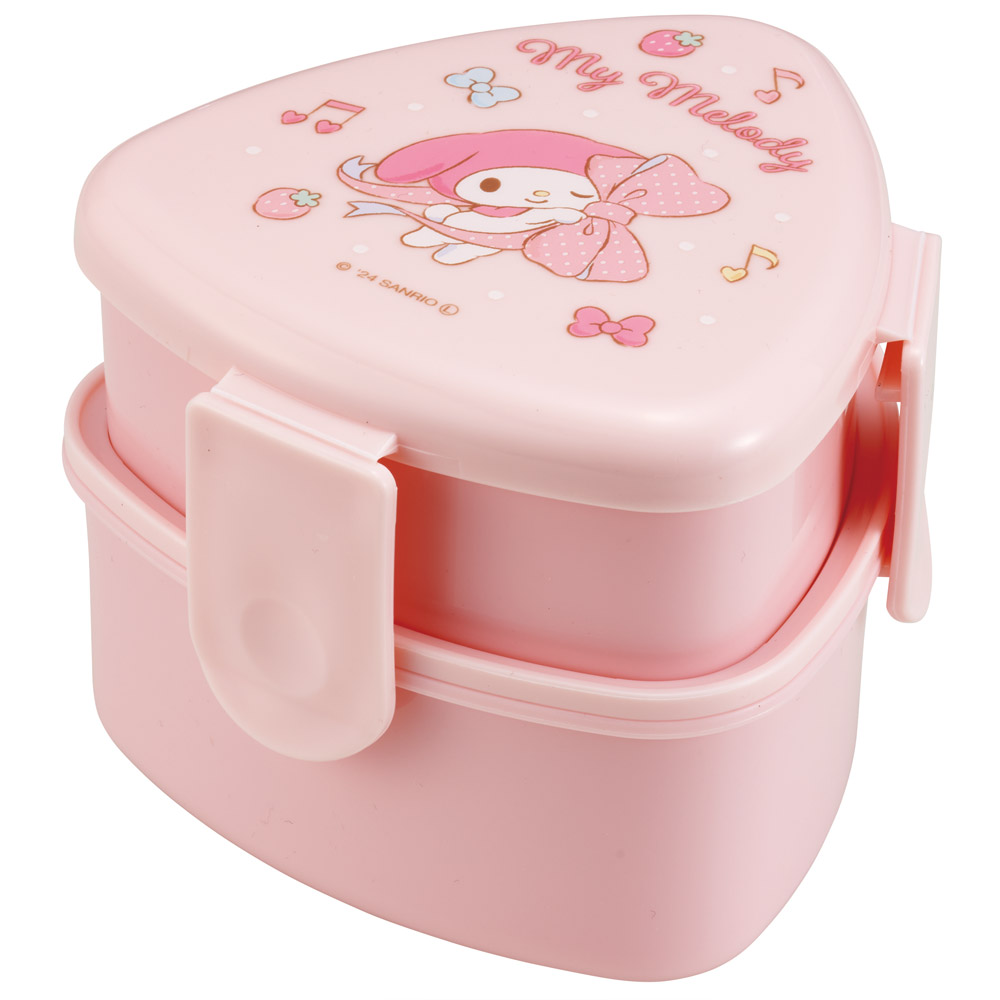 抗菌 三角 おにぎり お弁当箱 二段 500ml レンジ対応 かわいい 子供 スケーター skater ONWT1AG マイメロディ マイメロ サンリオ 女の子 女子