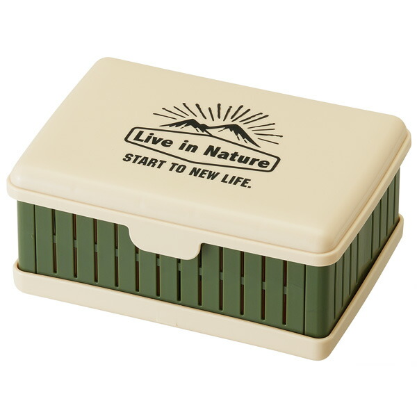 折りたたみサンドイッチケース●ＬＩＶＥ ＩＮ ＮＡＴＵＲＥ●//お出かけ ランチ サンドウィッチ パン ピクニック サンド ケース 容器 畳める 折り畳み 仕切り付きコンパクト おしゃれ 便利// スケーター