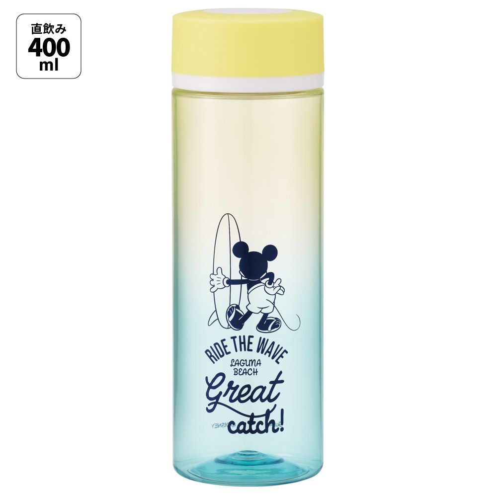 スケーター 水筒 ミニ サイズ プラスチック 400ml 大人 直飲み ウォーターボトル かわいい skater PDC4 ミッキーマウス ミッキー Mickey サーフスタイル【軽量 キッズ おしゃれ クリア マイボトル クリアボトル 洗いやすい】