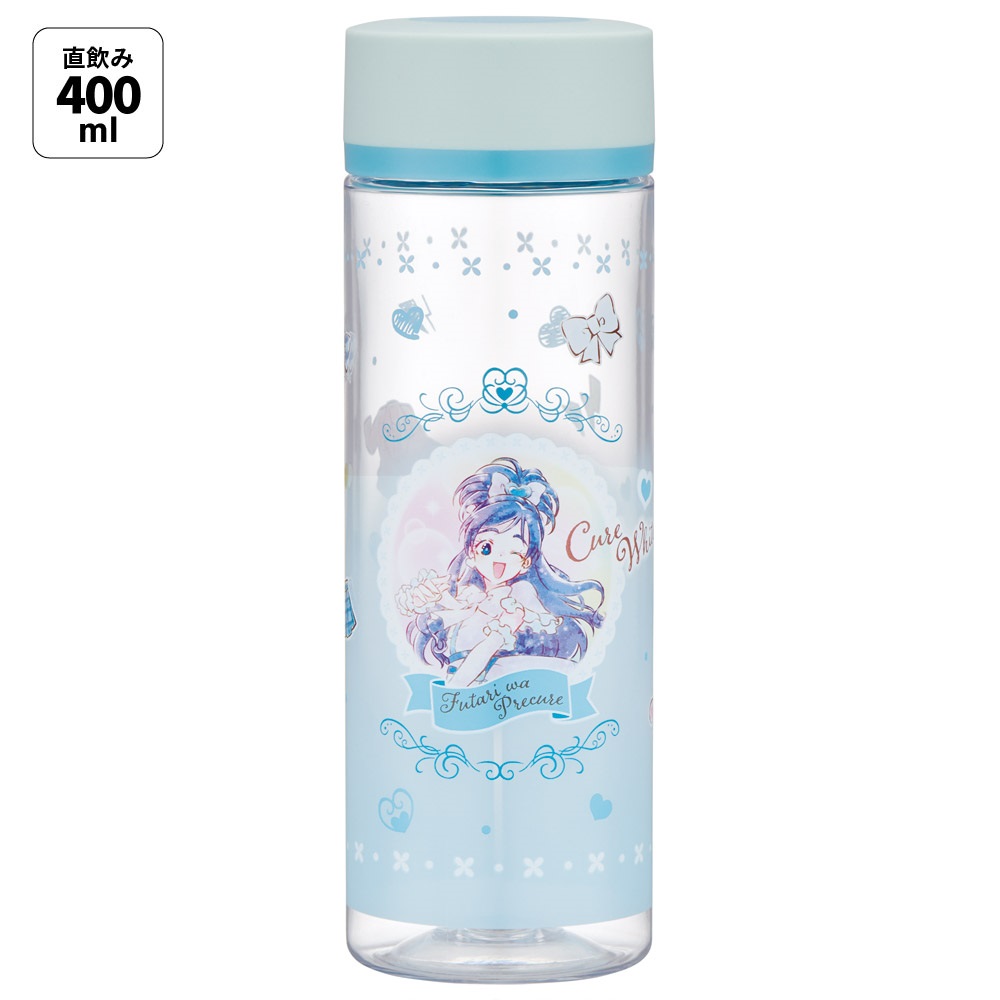 スケーター 水筒 ミニ サイズ プラスチック 400ml 大人 直飲み ボトル かわいい skater PDC4 ふたりはプリキュア キュアホワイト プリキュア グッズ【軽量 キッズ おしゃれ クリア マイボトル クリアボトル 洗いやすい】