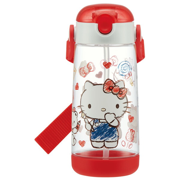 【送料無料】ワンプッシュストローボトル 480ml ハローキティ スケッチ/PDSH5_4973307478444