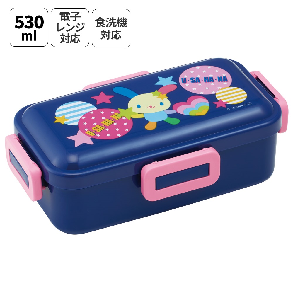スケーター 弁当箱 530ml 大人 一段 仕切り 食洗機 レンジ 対応 日本製 ランチボックス skater PFLB6 ウサハナ サンリオ Sanrio グッズ キャラクター【レディース 4点ロック お弁当箱 ドーム型 1段 食洗機OK】
