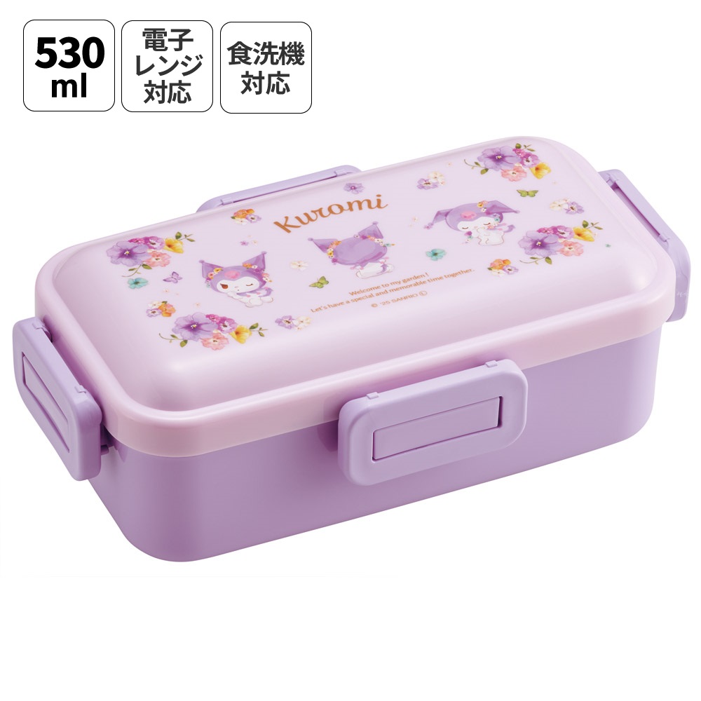 おかずがつぶれにくい ふわっと弁当箱 1段/530ml クロミ パステル 水彩 花柄/PFLB6_4973307721267