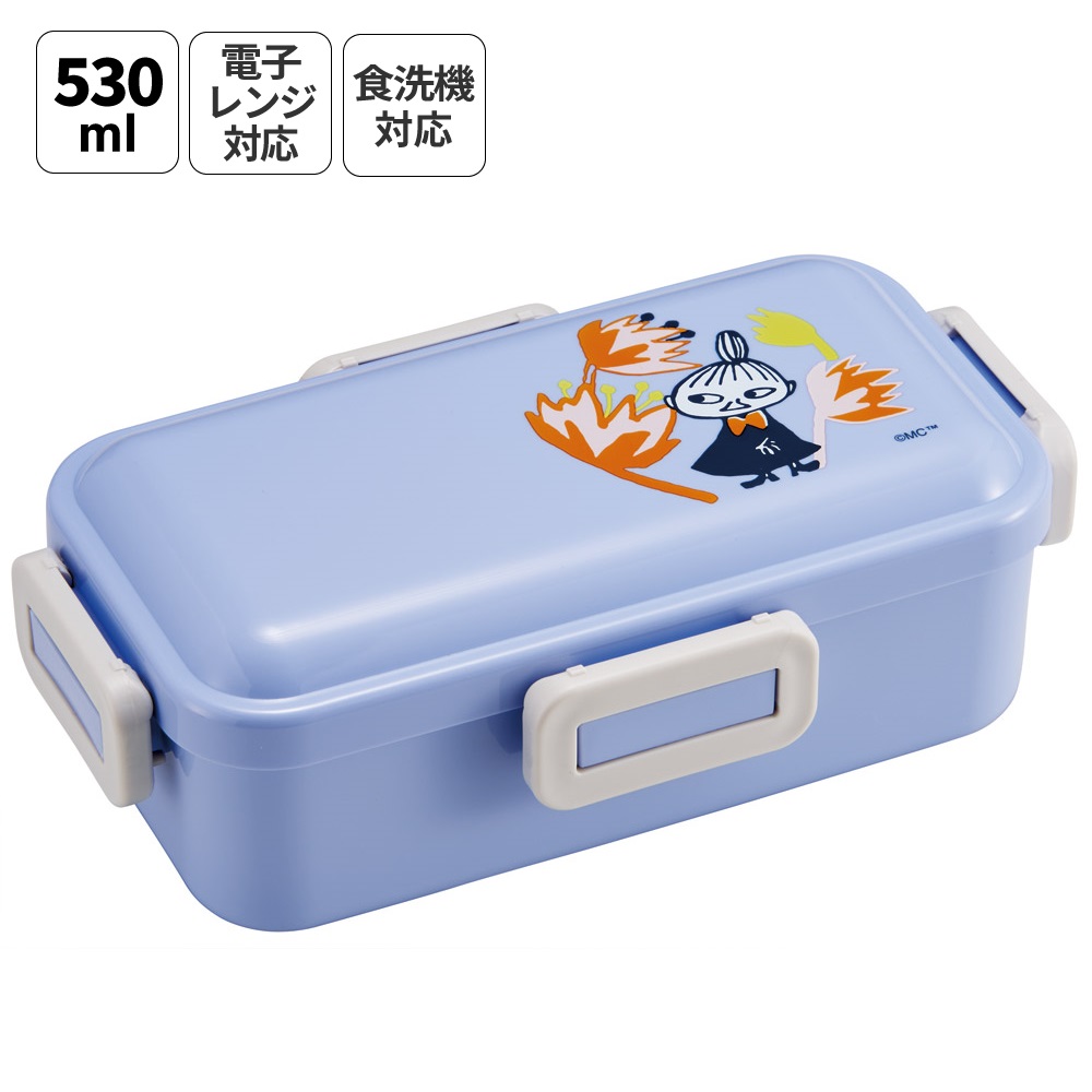 スケーター 弁当箱 530ml 大人 一段 仕切り 食洗機 レンジ 対応 日本製 ランチボックス skater PFLB6 ムーミン Moomin リトルミイ フラワー【レディース 4点ロック お弁当箱 ドーム型 1段 食洗機OK】