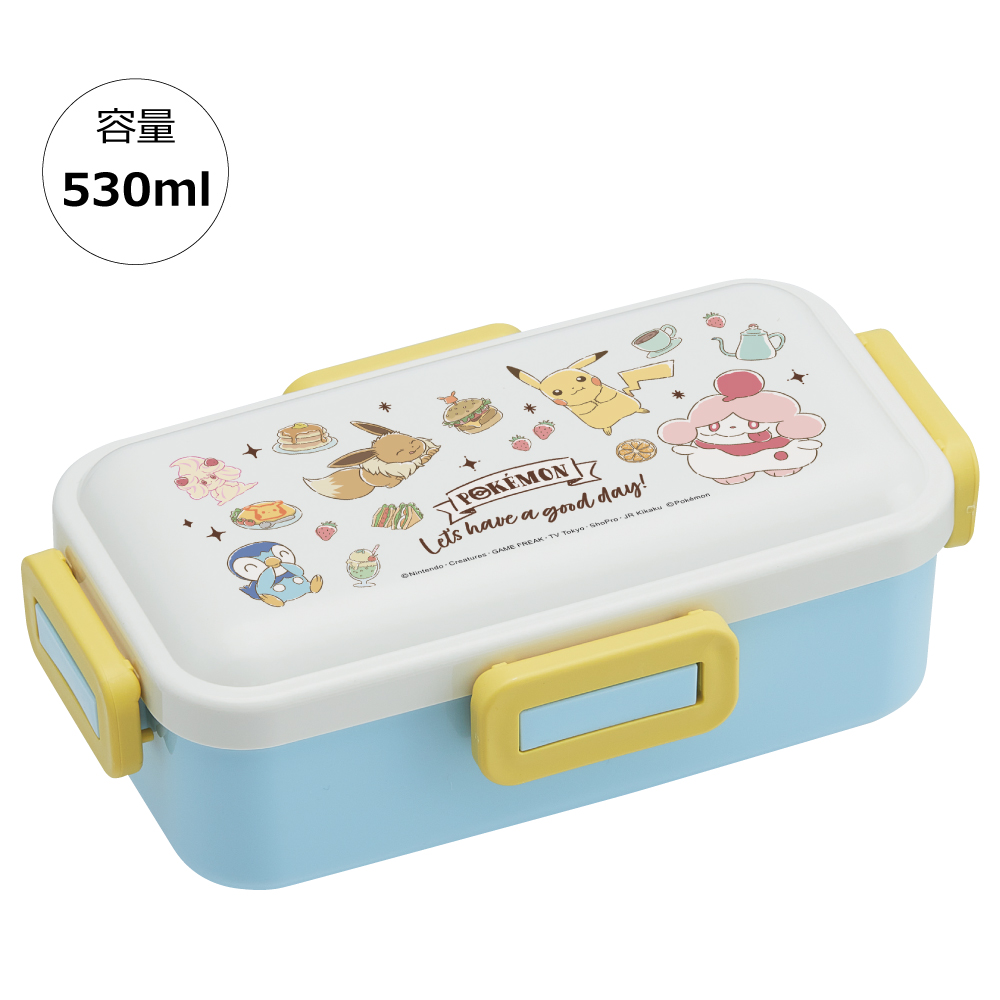 おかずがつぶれにくい 抗菌ふわっと弁当箱 1段/530ml ポケットモンスターカフェアート/PFLB6AG_4973307617669