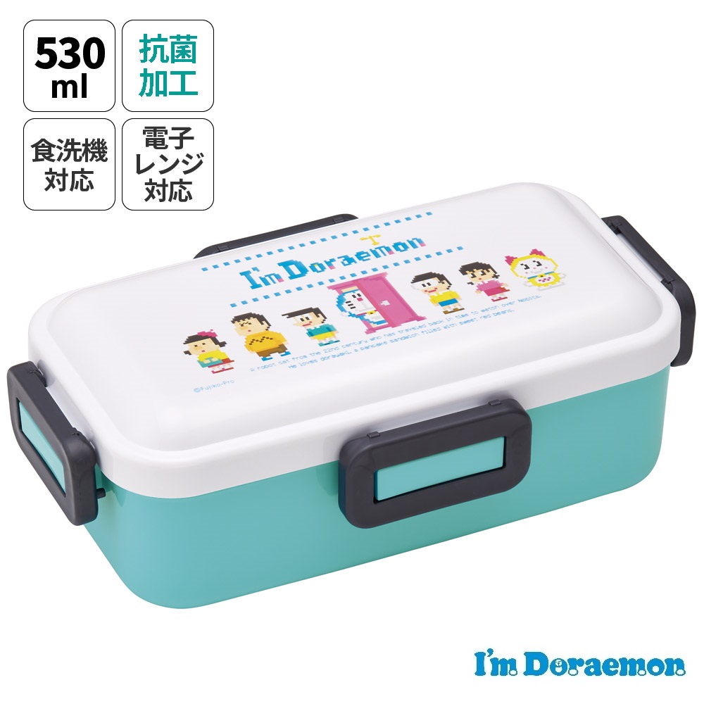 おかずがつぶれにくい 抗菌ふわっと弁当箱 1段/530ml ドラえもん ドット/PFLB6AG_4973307688942