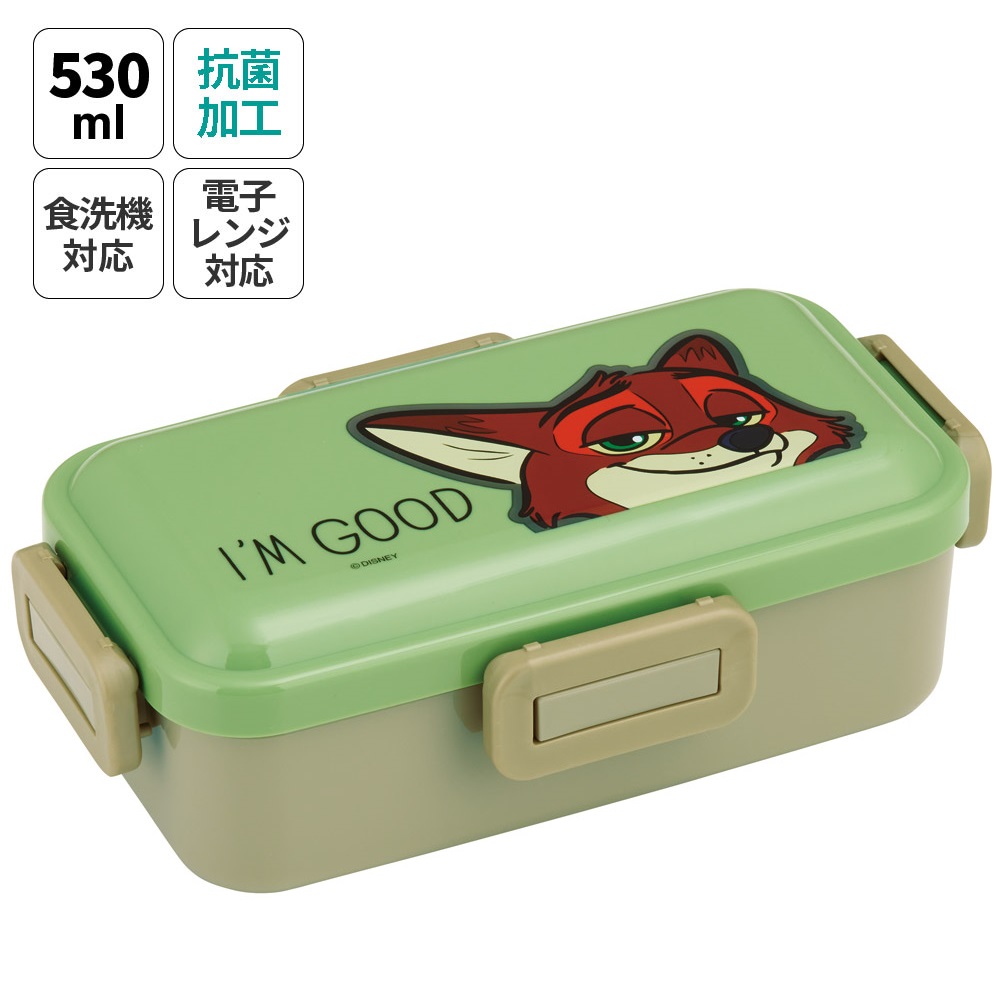 おかずがつぶれにくい 抗菌ふわっと弁当箱 1段/530ml ズートピア ニック／PFLB6AG_4973307693038