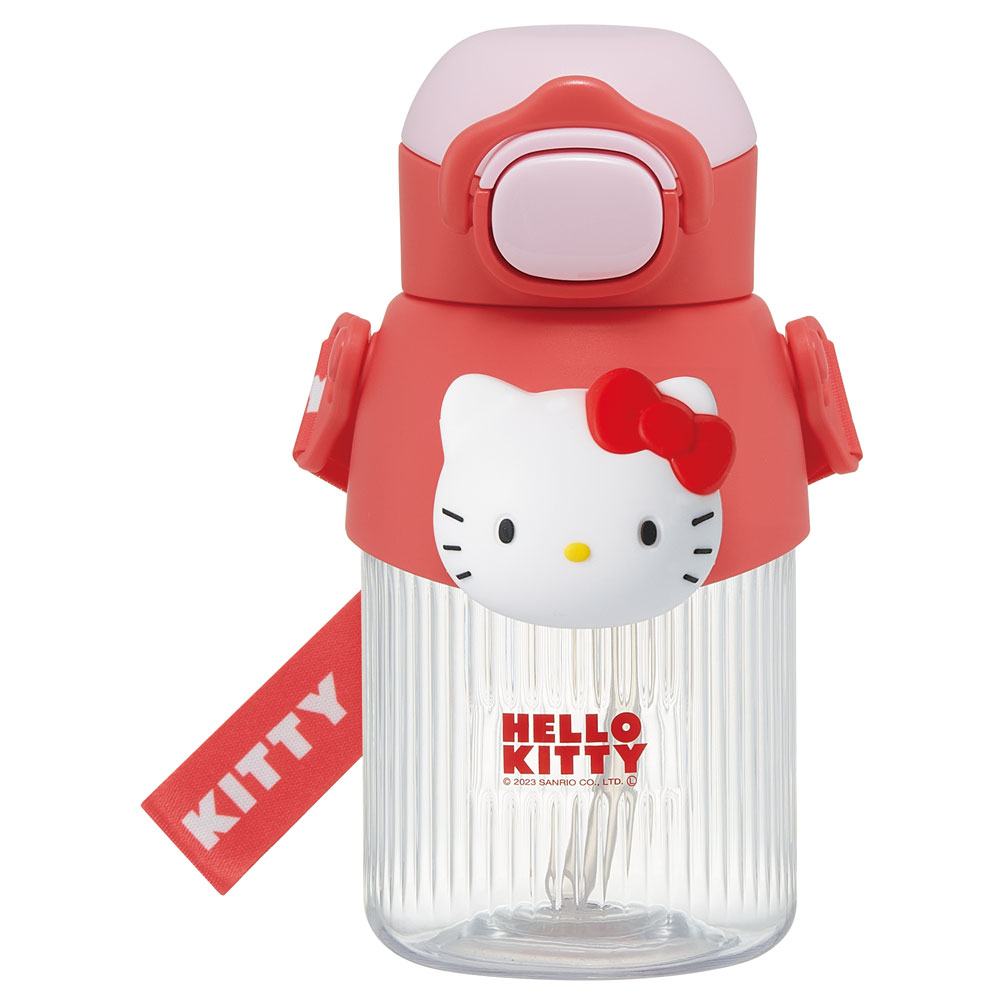 【送料無料】立体 マスコット 付き ストロー ボトル 水筒 590ml 子供 キッズ かわいい スケーター skater PMSHP6 キティ ハローキティ キティちゃん 女の子