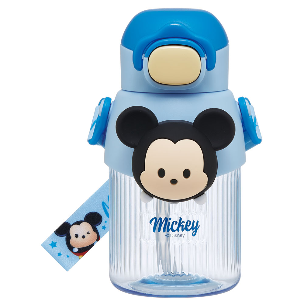 【送料無料】立体 マスコット 付き ストロー ボトル 水筒 590ml 子供 キッズ かわいい スケーター skater PMSHP6 ディズニー ツムツム ミッキー Disney 男の子 女の子