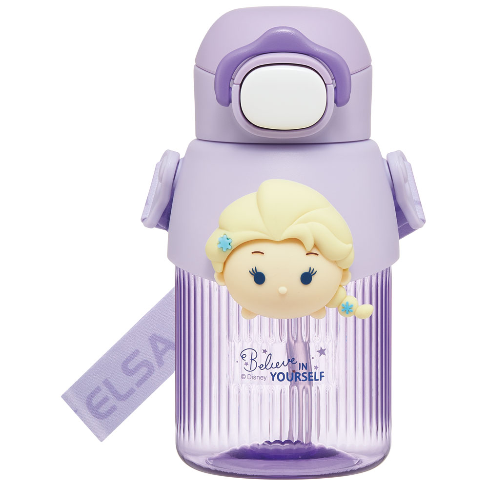 【送料無料】立体 マスコット 付き ストロー ボトル 水筒 590ml 子供 キッズ かわいい スケーター skater PMSHP6 ディズニー ツムツム エルサ Disney 男の子 女の子