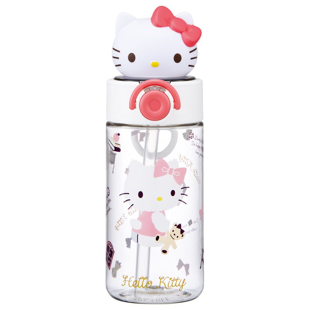 スケーター マスコット付き ストロー ボトル 水筒 470ml 手提げ リング 子供 skater PSBM5 キティ ハローキティ キティちゃん 女の子【ストロー飲み ストロータイプ 子ども こども かわいい】