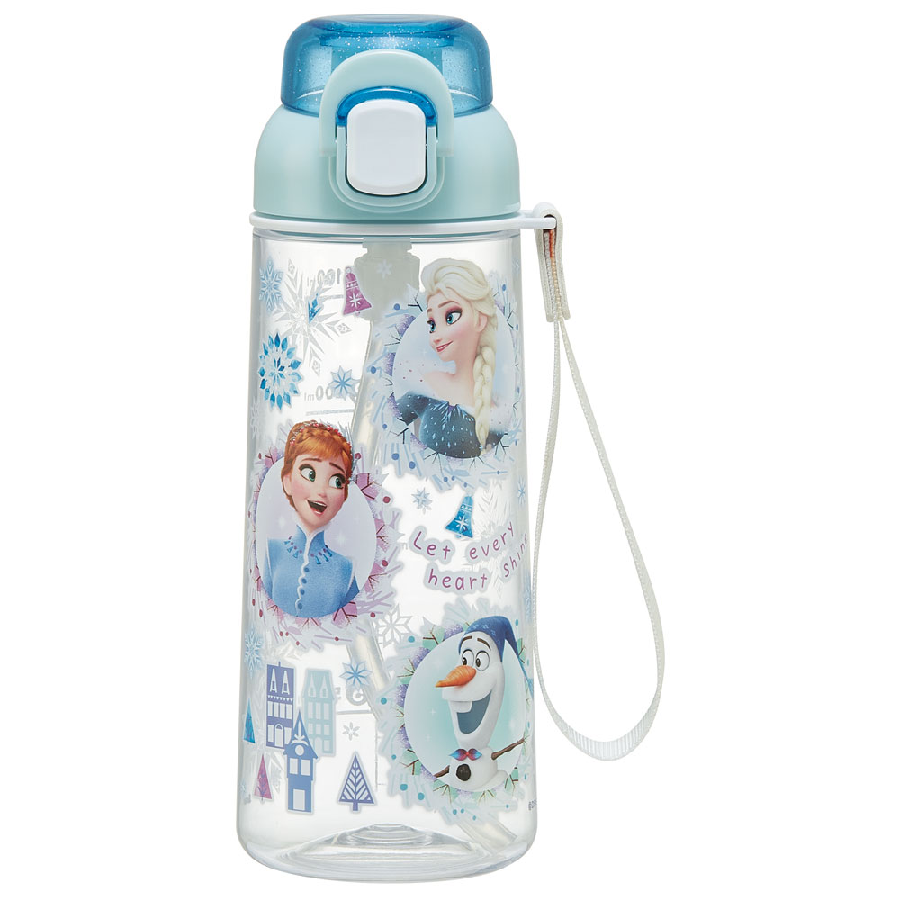 【送料無料】ワンプッシュ ストロー ボトル 水筒 630ml 透明 クリア 子供 キッズ かわいい スケーター skater PSHPO6 アナと雪の女王 アナ雪 ディズニー 女の子 女子