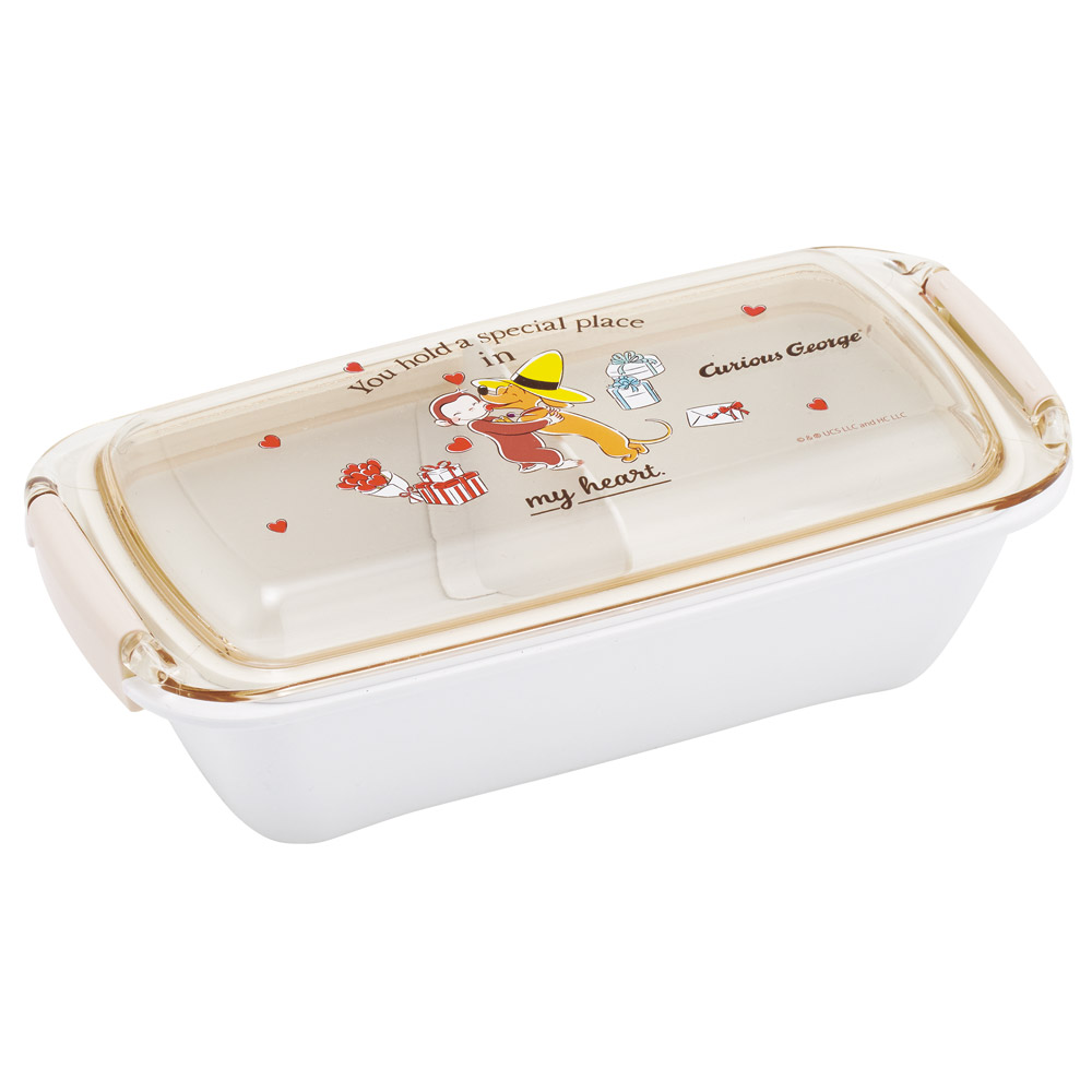 スケーター 洗いやすい弁当箱 パッキン溝の幅が広い ふわっと お弁当箱 530ml 1段 弁当 skater PTLB6B おさるのジョージ 85周年 ひとまねこざる 男子 女子【子供 大人 バイオマス ランチボックス レンジ 食洗機 対応】