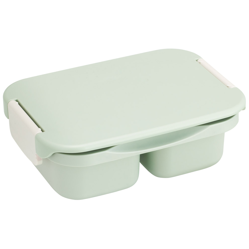 抗菌 セパレート型 弁当箱 500ml タイト ランチボックス 1段 一体型仕切り スケーター skater PTLBS5AG セピア カラー グリーン 緑 みどり【お弁当 一段 大人 子供 レンジ 食洗機 対応】
