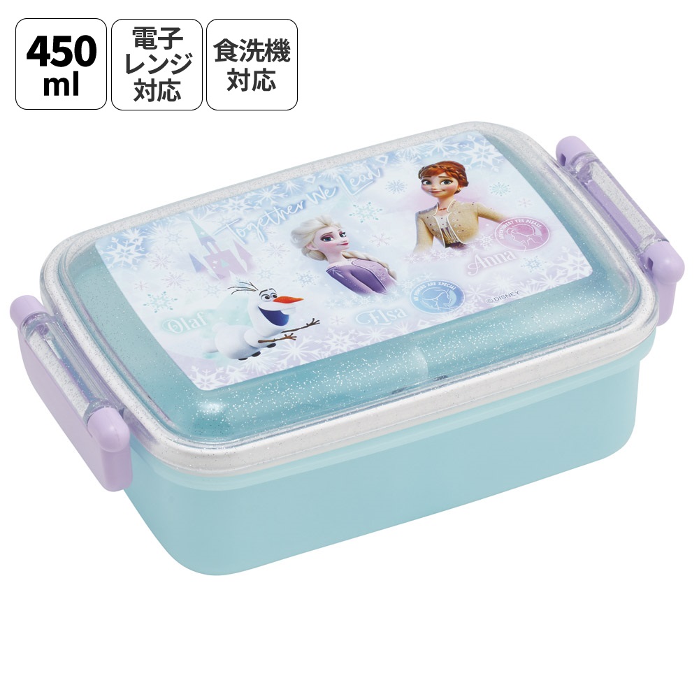 スケーター お弁当箱 子供用 450ml 食洗機対応 日本製 おかずがつぶれにくいドーム型ふた skater RBF3AN アナと雪の女王 26年 アナ雪 ディズニー 女子【キャラクター 1段 ランチボックス 角型 かわいい おしゃれ 幼稚園 キッズ】