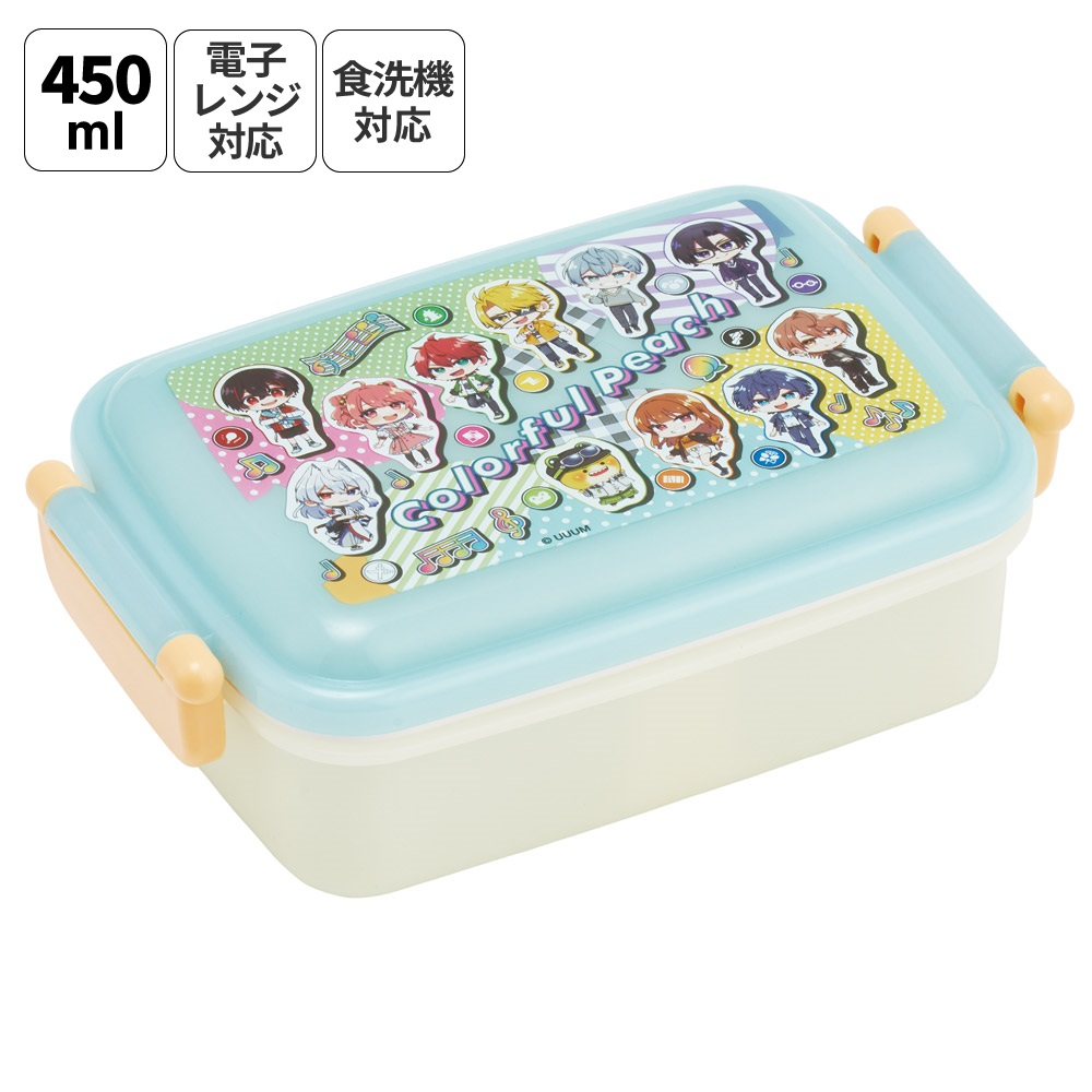 スケーター お弁当箱 子供用 450ml 食洗機対応 日本製 おかずがつぶれにくいドーム型ふた skater RBF3AN カラフルピーチ 26年 からふるピーチ 女の子 男の子【キャラクター 1段 ランチボックス 角型 可愛い キッズ】