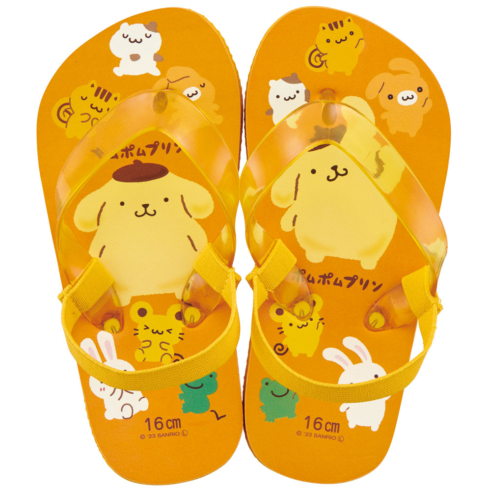 ビーチサンダル キッズ 16cm 子供 キャラクター サンダル 夏用 痛くない skater SDBE16 スケーター ポムポム プリン サンリオ 女の子 男の子 女子【ビーサン子ども 海 ゴムバンド付き 子供用 おしゃれ プレゼント】