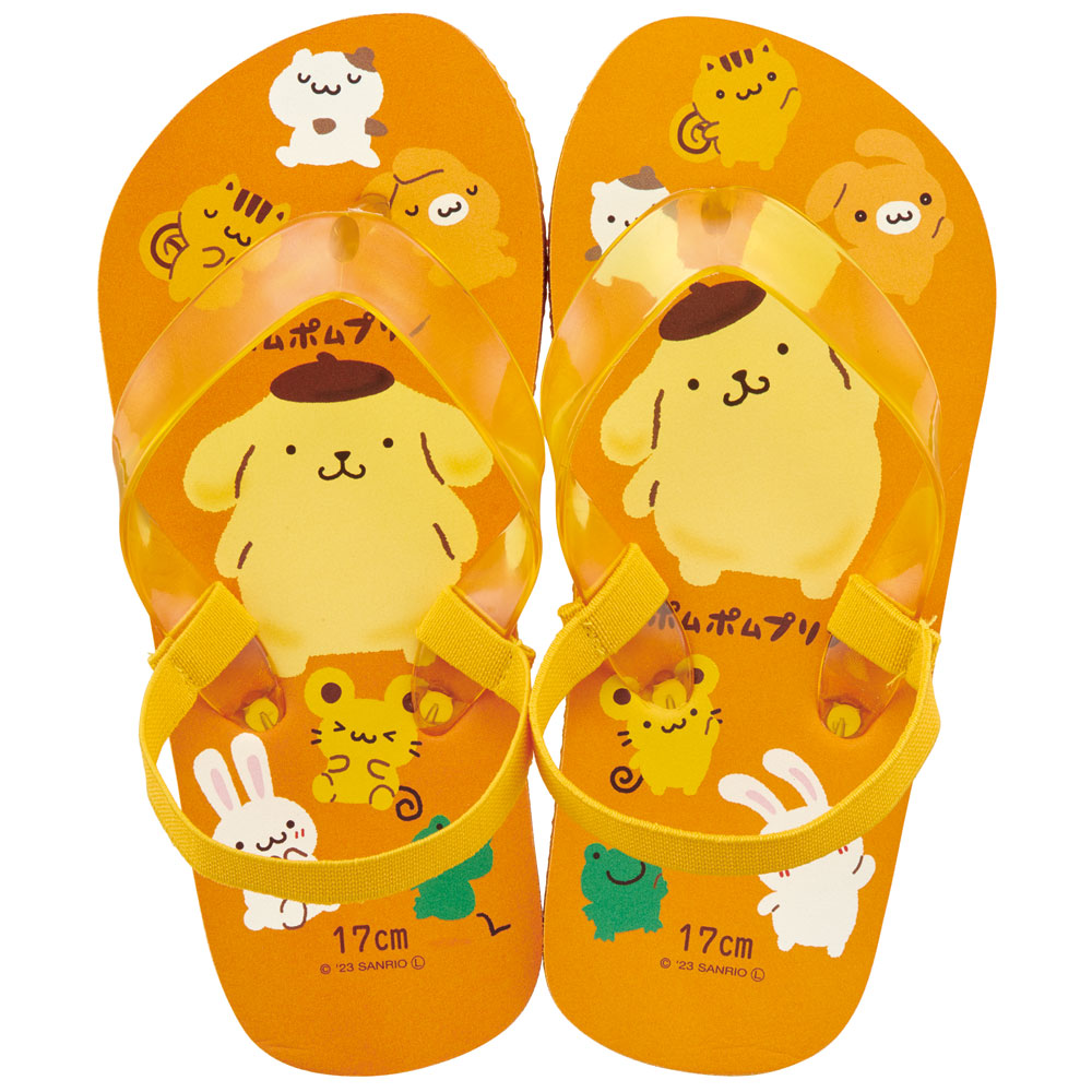 ビーチサンダル キッズ 17cm 子供 キャラクター サンダル 夏用 痛くない skater スケーター SDBE17 23年 ポムポム プリン サンリオ 女の子 男の子 女子【17 ビーサン子ども 海 プール ゴムバンド付き 子供用 ギフト】