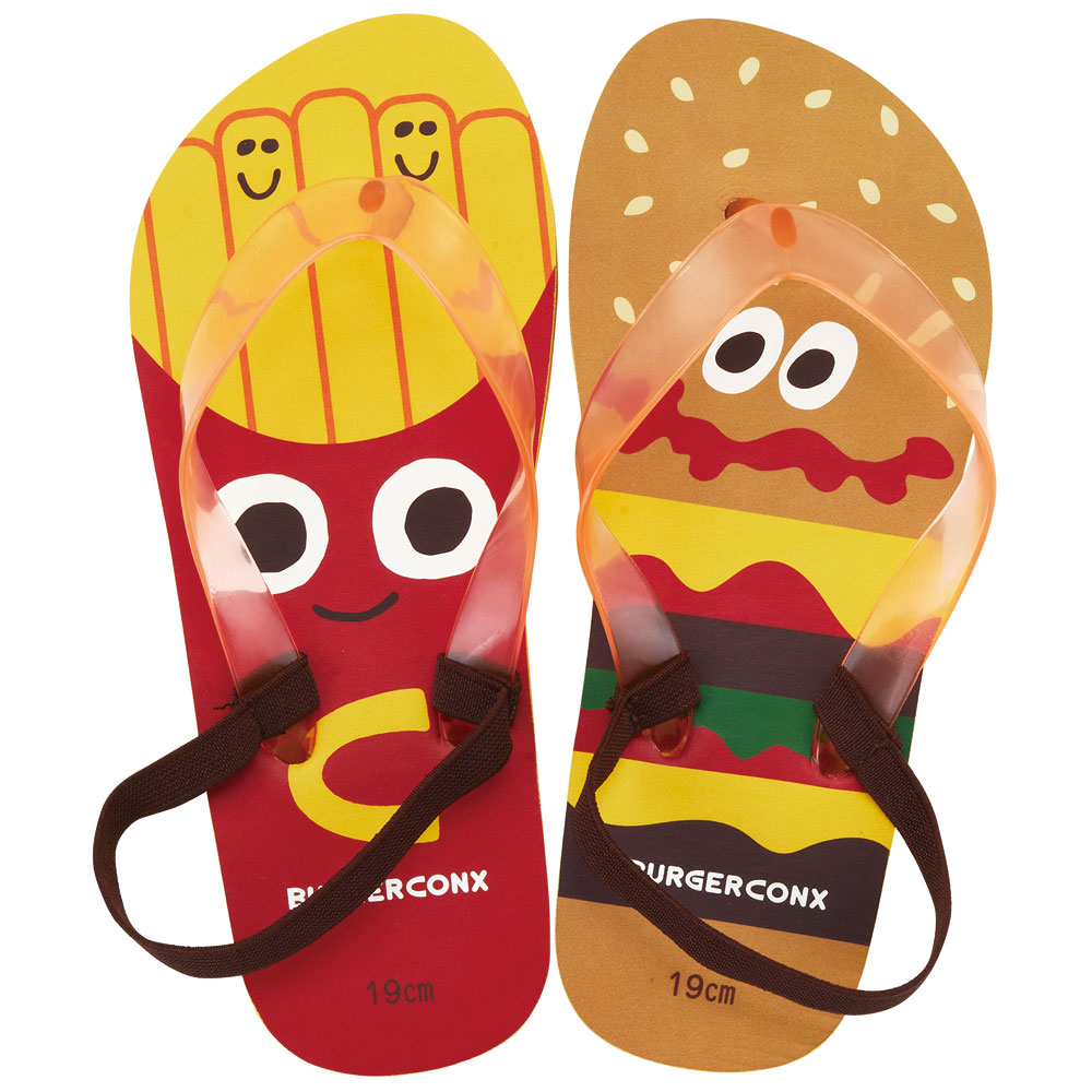 ビーチサンダル キッズ 19cm 子供 キャラクター サンダル 夏用 痛くない skater スケーター SDBE19 23年 バーガーコンクス 23年 BURGER CONX 男の子 女の子【19 ビーサン子ども 海 プール ゴムバンド付き 子供用 夏 プレゼント】