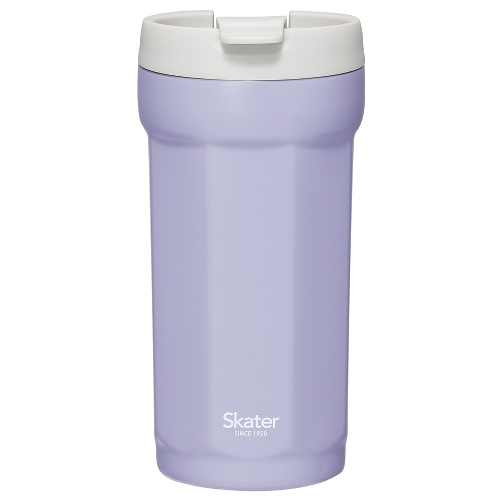 八角形 ステンレス タンブラー 350ml コップ フタ付き 保温 保冷 おしゃれ スケーター skater SMVO4 フィールカラー ライラックグレー