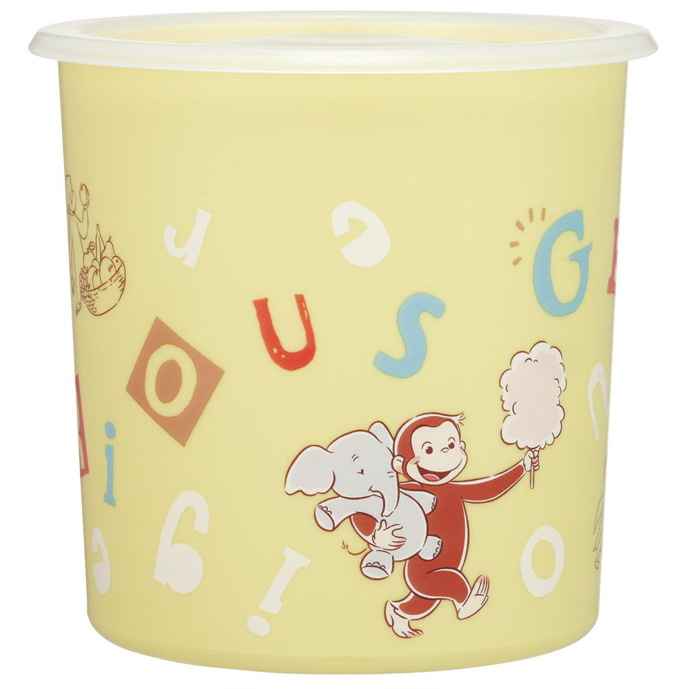 スケーター ワンタッチ 密閉 保存容器 L 1000ml プラスチック 日本製 蓋付き 食品保存 軽い skater SOT10 おさるのジョージ アルファベット ひとまねこざる【密閉容器 おしゃれ 食品保存容器 ワンプッシュ レンジ可】