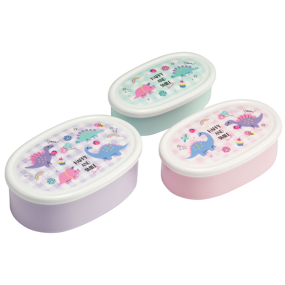 弁当箱 シール容器 抗菌 保存容器 3個セット ハッピー&スマイルレインボー/SRS3SAG_4973307646331