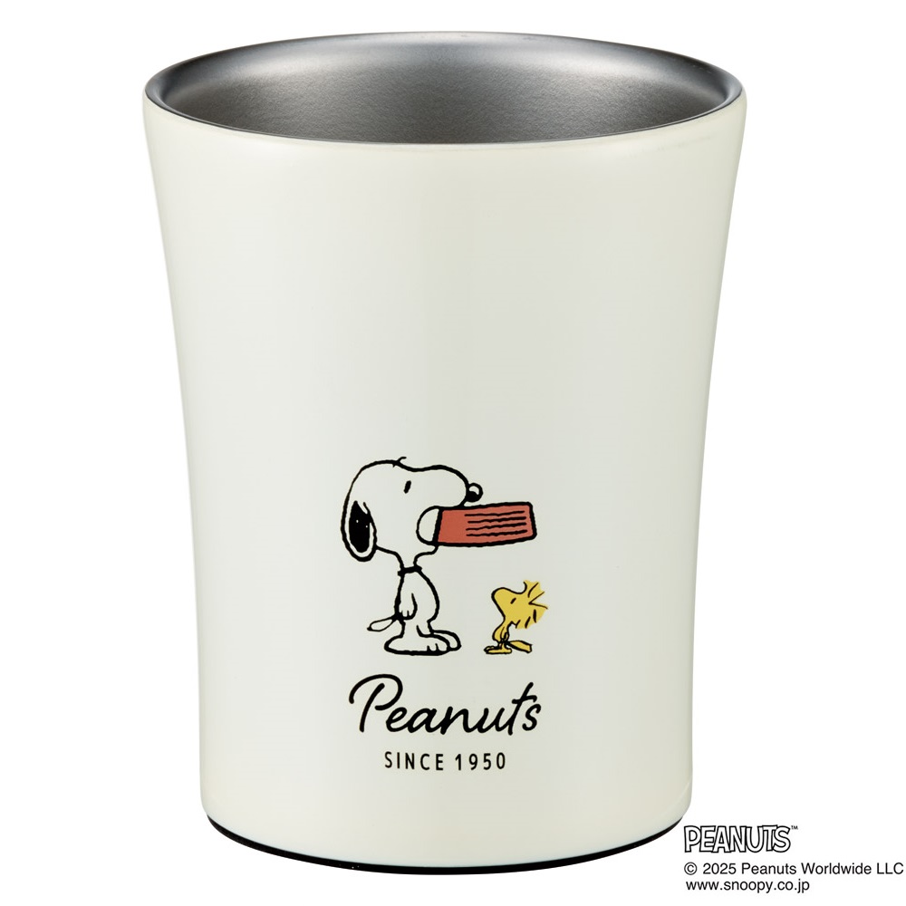 スケーター ステンレス タンブラー 保温 保冷 おしゃれ 真空 断熱 2層 キャラ マグ コップ skater STB2N スヌーピー バッジ SNOOPY ピーナッツ【カップ ペア プレゼント オフィス プレゼント 贈り物 ギフト 可愛い】