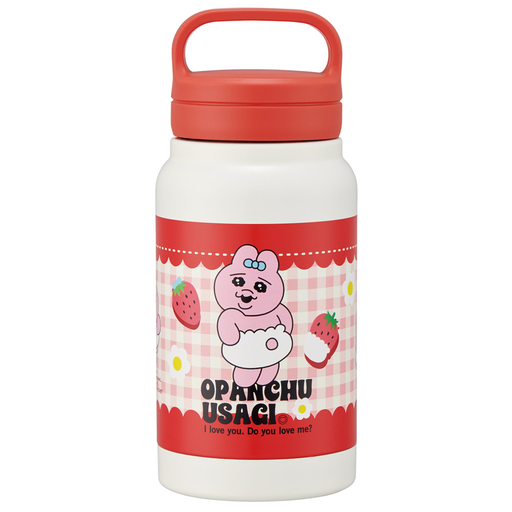 ステンレス マグボトル おすすめ 水筒 350ml 保温 保冷 skater 保温保冷 直飲み 軽量 スケーター STSC4 おぱんちゅうさぎ いちご おパンチュウサギ 女子【保冷保温 スクリューハンドル付き マイボトル おしゃれ シンプル】