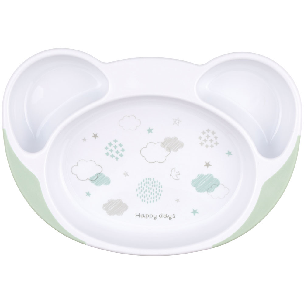 ランチ 皿 雲 星 鳥 柄 子供 食器 プレート 仕切り皿 プラスチック WP7 スケーター【ハッピーデイズ すくいやすい モーニングプレート ランチプレート 仕切り皿 こども食器 子ども食器 子供食器 子ども用 こども用 ベビー食器】
