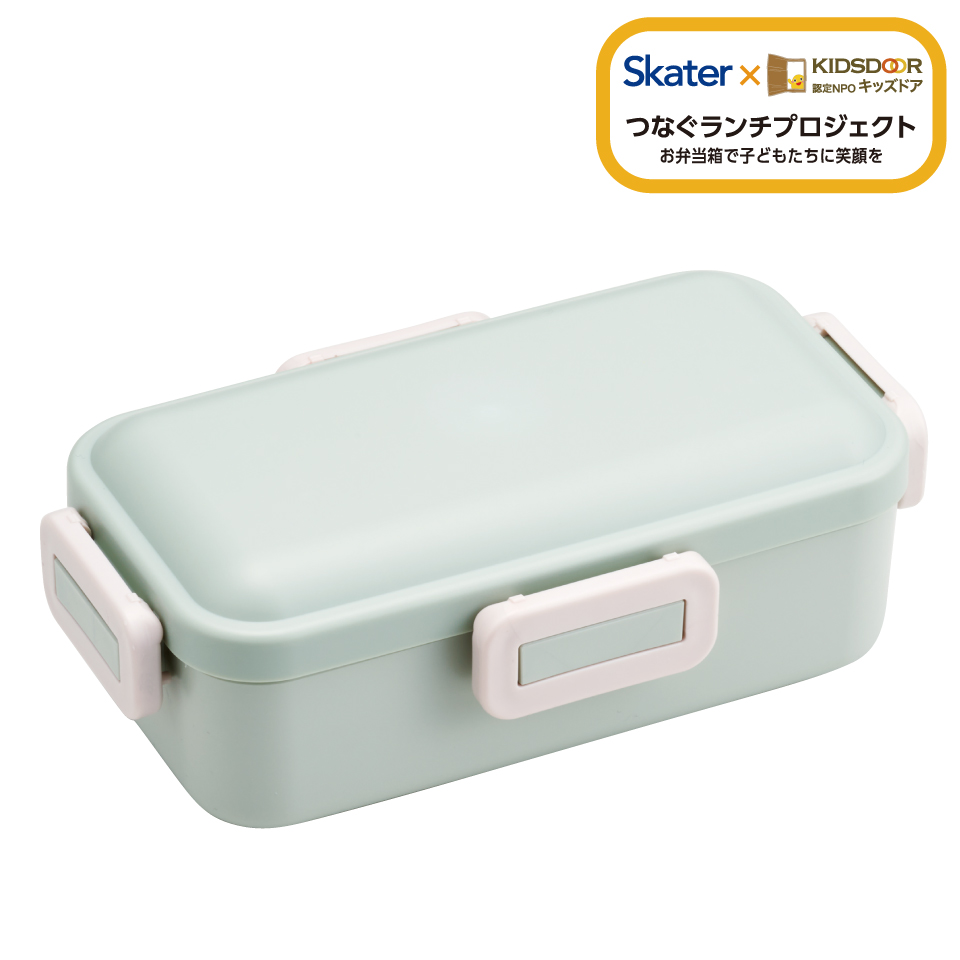 弁当箱 530ml 一段 仕切り 食洗機 レンジ 対応 日本製 ランチボックス お弁当 スケーター skater PFLB6B セピア カラー グリーン 緑 みどり キッズドア