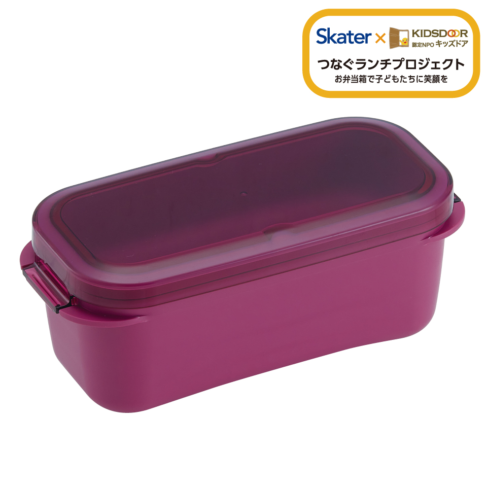 スケーター パッキン一体型 ラク洗 らくあら 2段ランチボックス 570ml フクシアピンク 1段でも2段でも使える 楽洗 留め具一体型 洗いやすい skater PALB6 ピンク キッズドア 【ランチ 弁当箱 お弁当 電子レンジ 食洗機 対応 大人 子供】