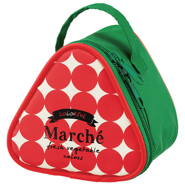 保冷おにぎり型ランチバック●マルシェカラー トマト●//おにぎりケース おにぎりポーチ コンビニおにぎり 三角おにぎり おむすび お握り ご飯 保冷仕様// スケーター