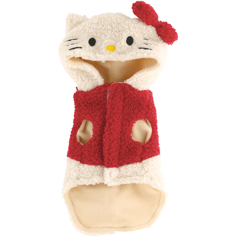 ボアタンク なりきり フード付き Sサイズ 犬 ペット 服 衣装 キャラクター PTFB1 スケーター キティ ハローキティ キティちゃん 着ぐるみ【SNS 映え コスプレ コスチューム イベント ハロウィン ハロウィーン 仮装 ペット ウェア　かわいい S】