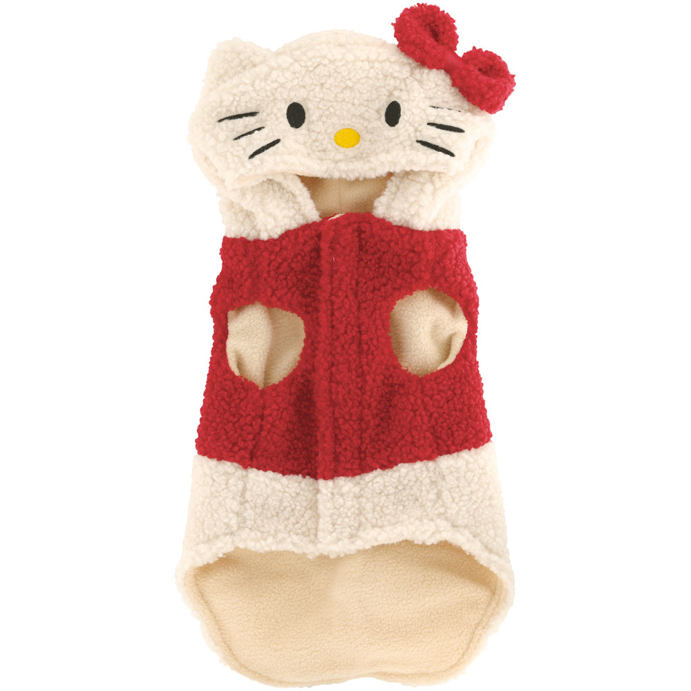 ボアタンク なりきり フード付き Lサイズ 犬 ペット 服 衣装 キャラクター PTFB3 スケーター キティ ハローキティ キティちゃん 着ぐるみ【SNS 映え コスプレ コスチューム イベント ハロウィン ハロウィーン 仮装 ペット ウェア　かわいい L】