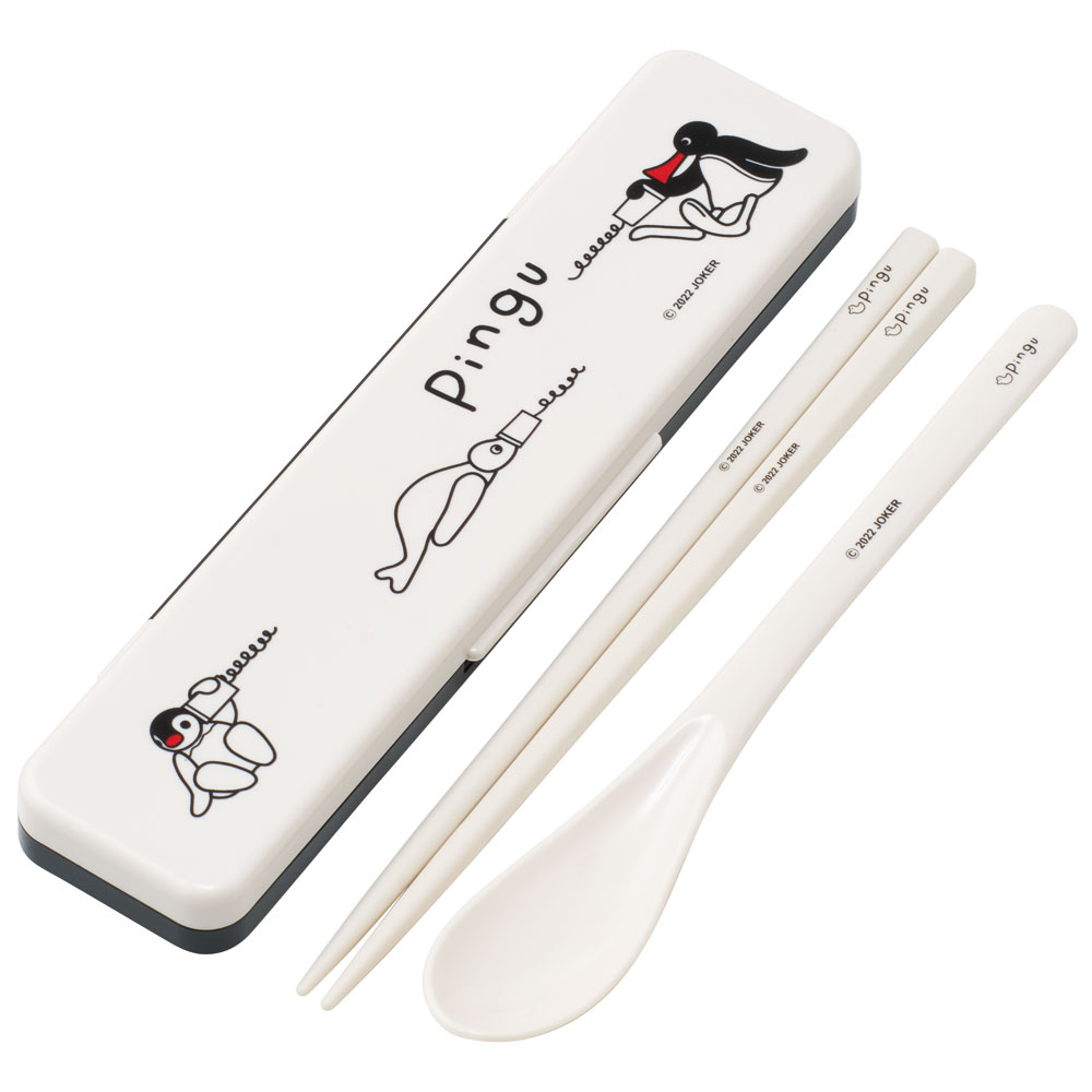 抗菌音が鳴らないコンビセット(箸・スプーン) 箸18cm ピングー／CCS3SAAG_4973307610530