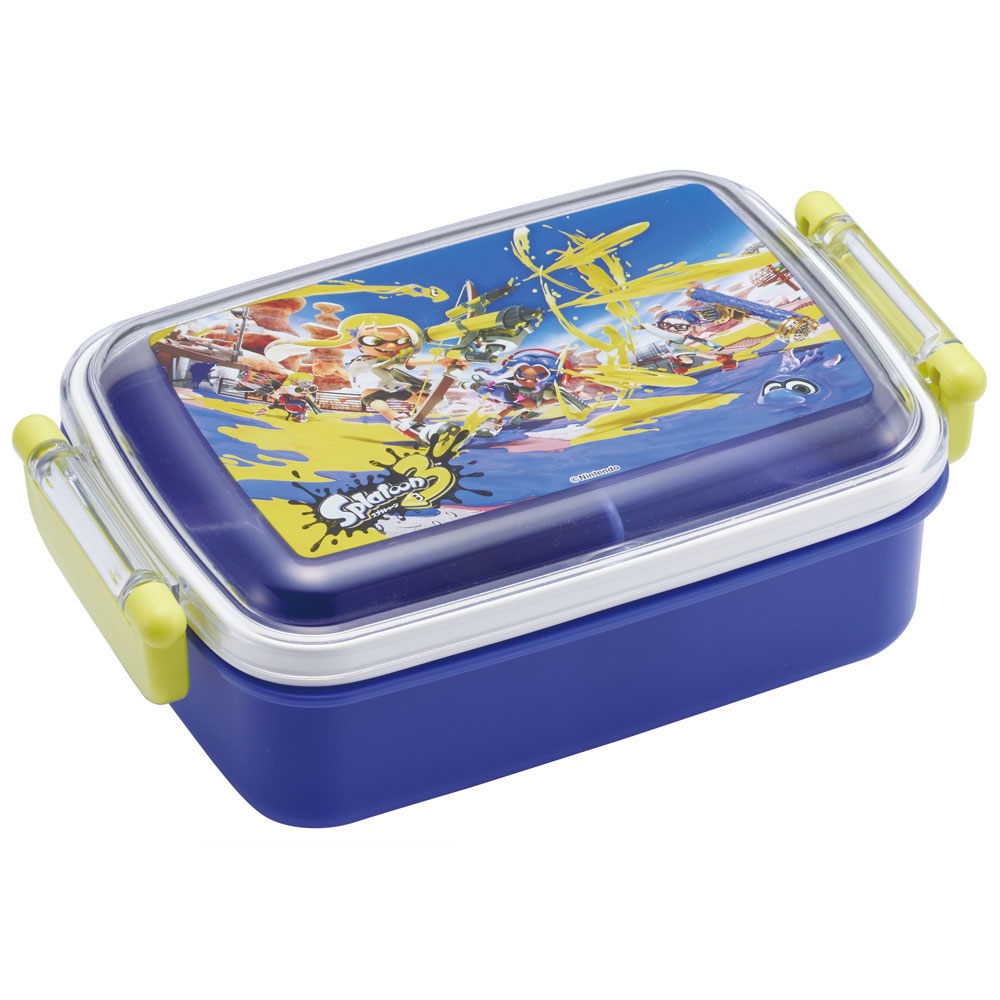 抗菌おかずがつぶれにくい ふわっとフタお弁当箱（角型） 1段/450ml スプラトゥーン３／RBF3ANAG_4973307621857