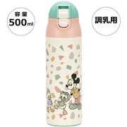 【送料無料】ステンレスボトル 500ml 調乳用 超軽量 ミルク 水筒 調乳 500 ワンタッチ 保温 かわいい スケーター SMIB5【軽量 出産祝い 出産準備 ミルク用 赤ちゃん お出かけ ミッキー&フレンズ ディズニー Disney レトロ】