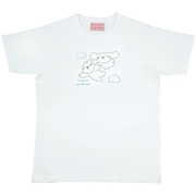 Tシャツ シャツ 半袖 Lサイズ クルーネック 丸首 服 綿 コットン 白 ホワイト スケーター skater ZTS17 シナモロール すこぶる動くウサギ シナモン サンリオ【キャラクター プリント かわいい】